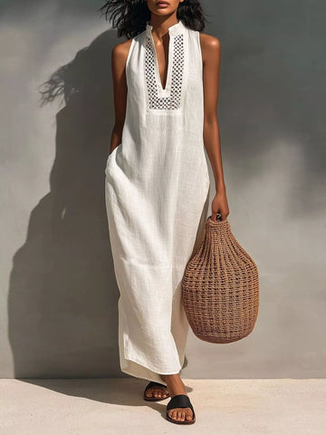 Sleeveless Maxi Dress with Pockets