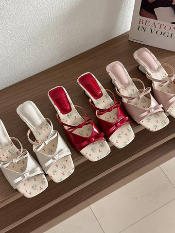 Double Bow Open Toe Sandals