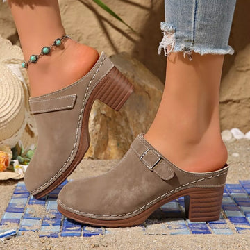 Round Toe Block Heel Sandals
