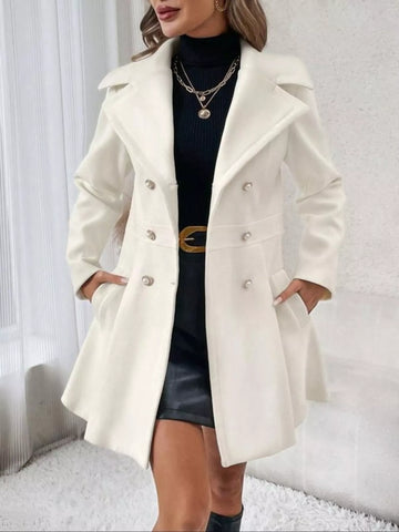 Double-Breasted Peplum Coat