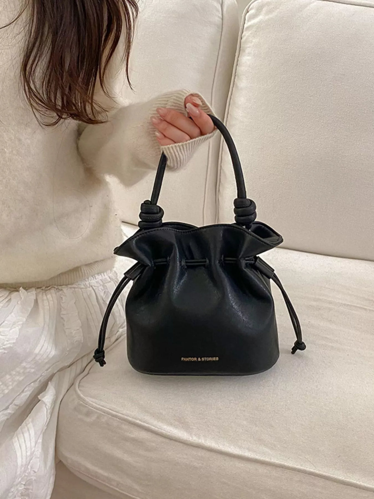 Drawstring Bucket Crossbody Bag