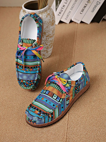 Printed Lace Up Sneakers