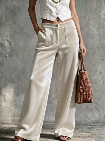 Full Size Velvet Wide-Leg Pants Plus Size