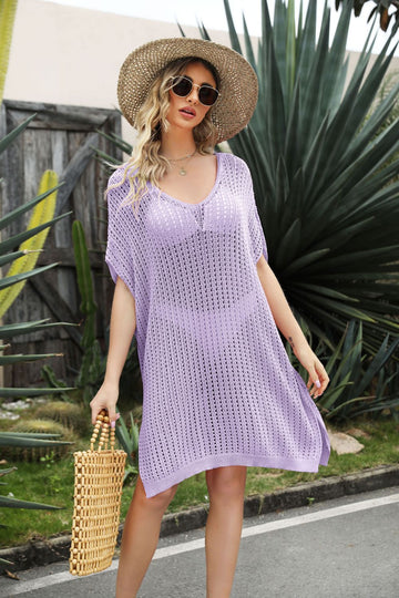 Openwork Side Slit Cover Up Dress