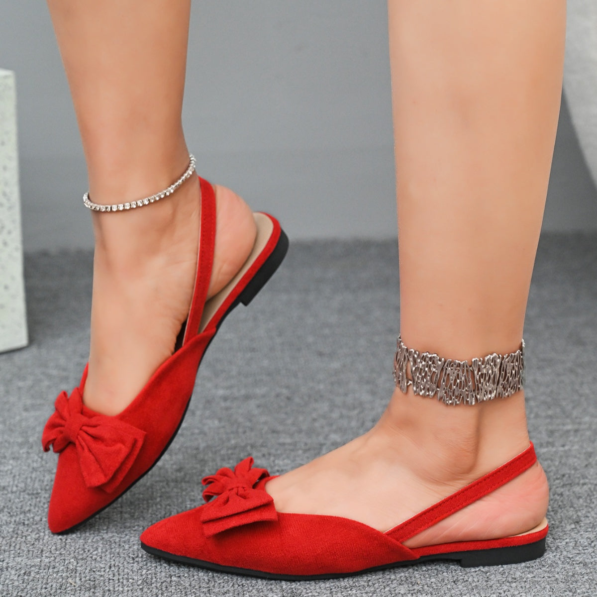 Bow-Decorated Slingback Sandals selected from Sandals & Slippers for Soft Steps: Comfort with a Polished Finish