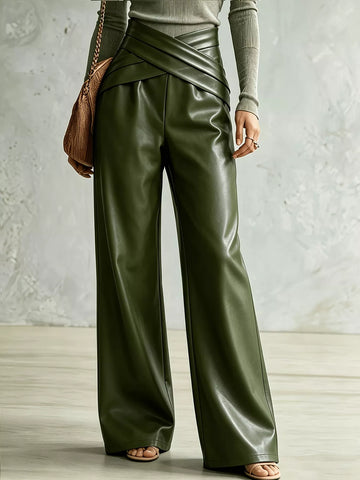 Criss-Cross Wide Leg Pants