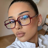 Burgundy Frame, White Lens