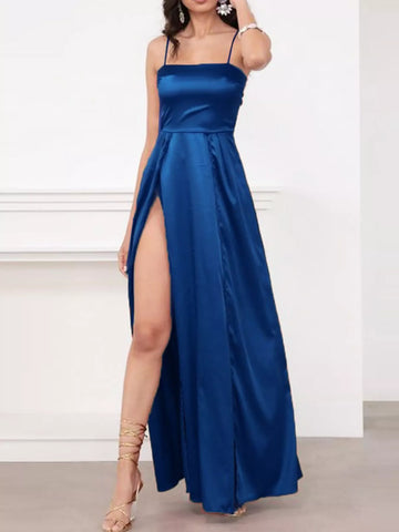 Spaghetti Strap High-Slit Maxi Dress