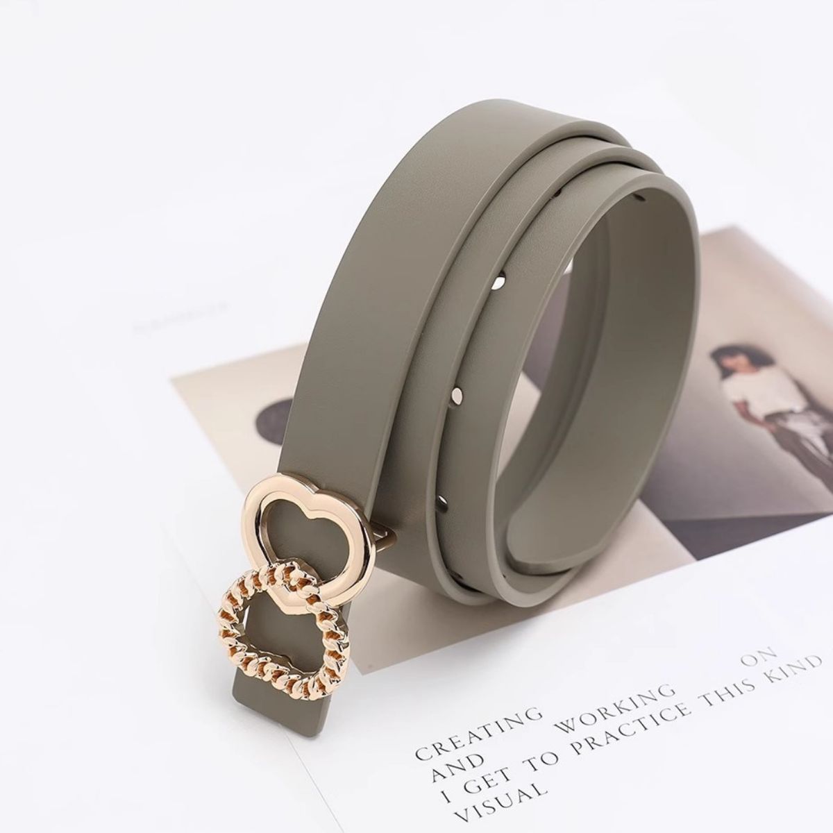 Adjustable Heart Buckle Belt