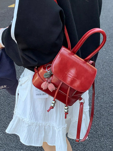 PU Leather Mini Backpack Bag