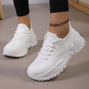 Round-Toe Platform Athletic Sneakers