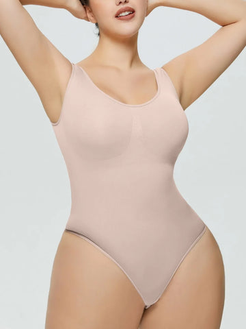 Scoop-Neck Wide-Strap Shaping Bodysuit