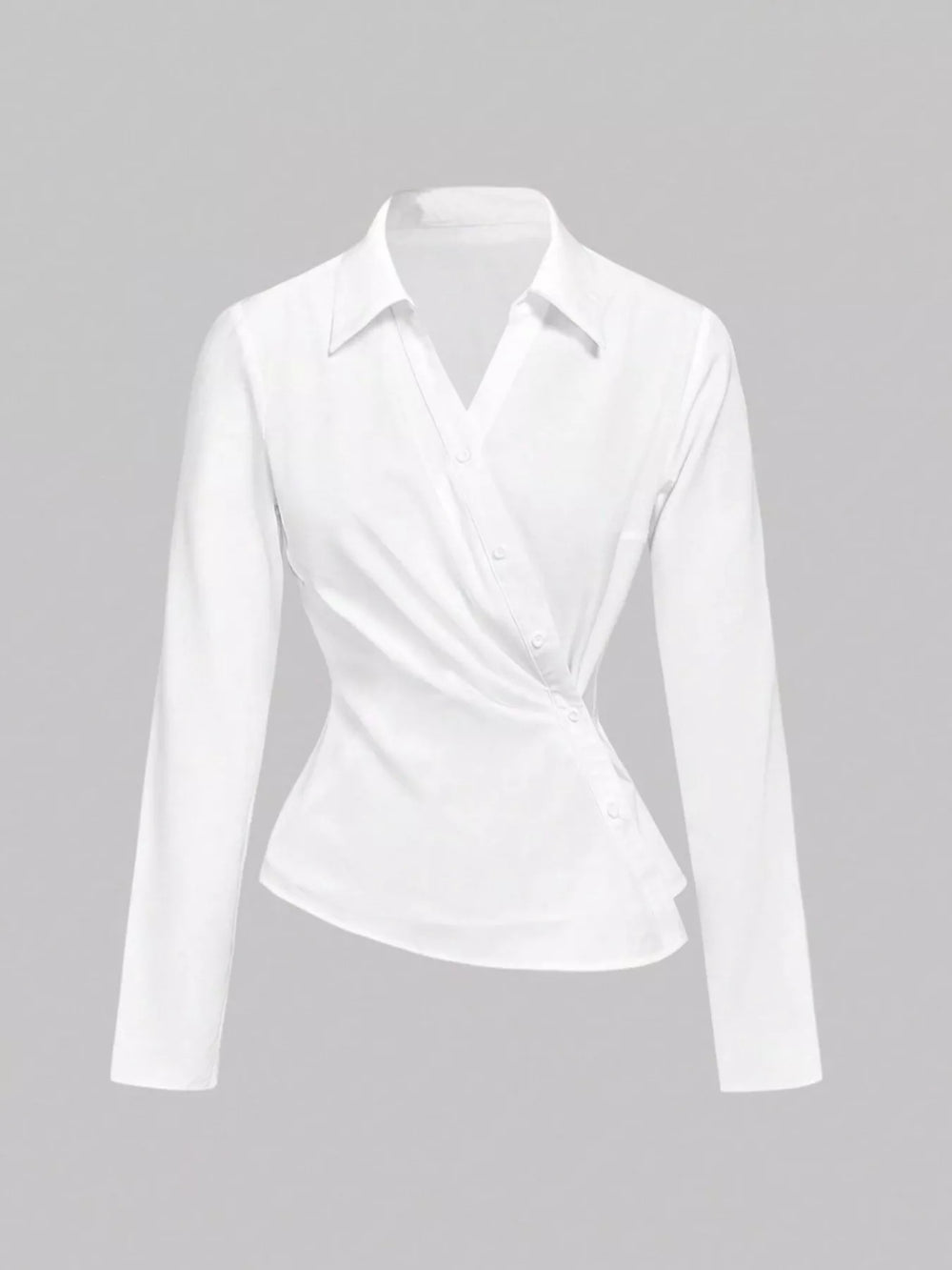 Asymmetrical Button Long Sleeve Shirt