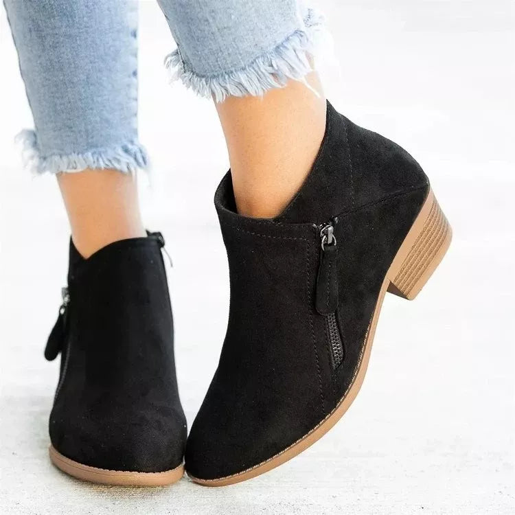 Point Toe Block Heels Boots