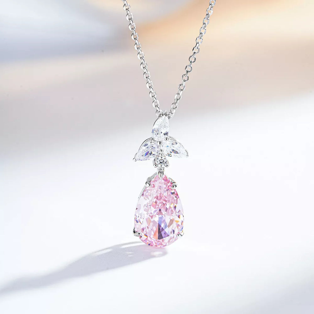 925 Sterling Silver Zircon Teardrop Necklace