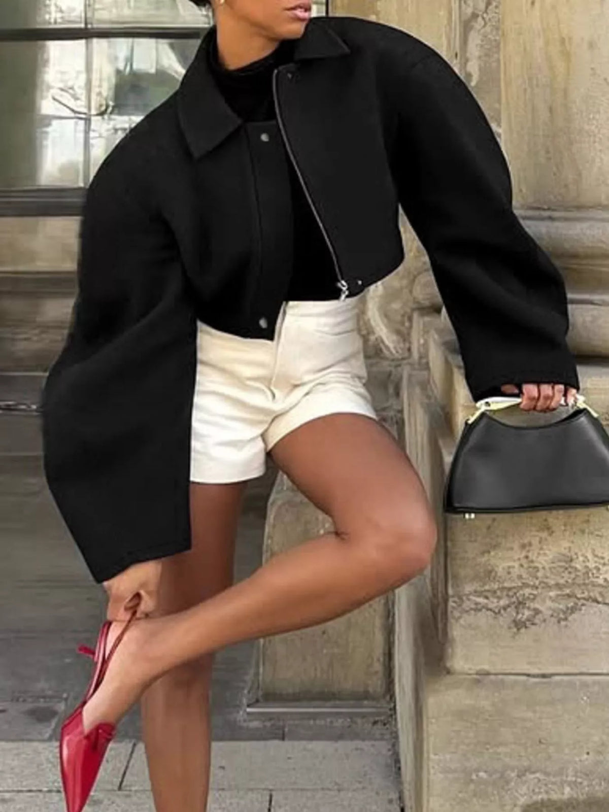 Zip Up Cropped Jacket
