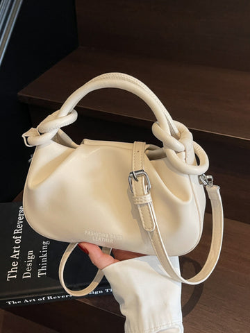 Ruched Knot Handle Crossbody Bag