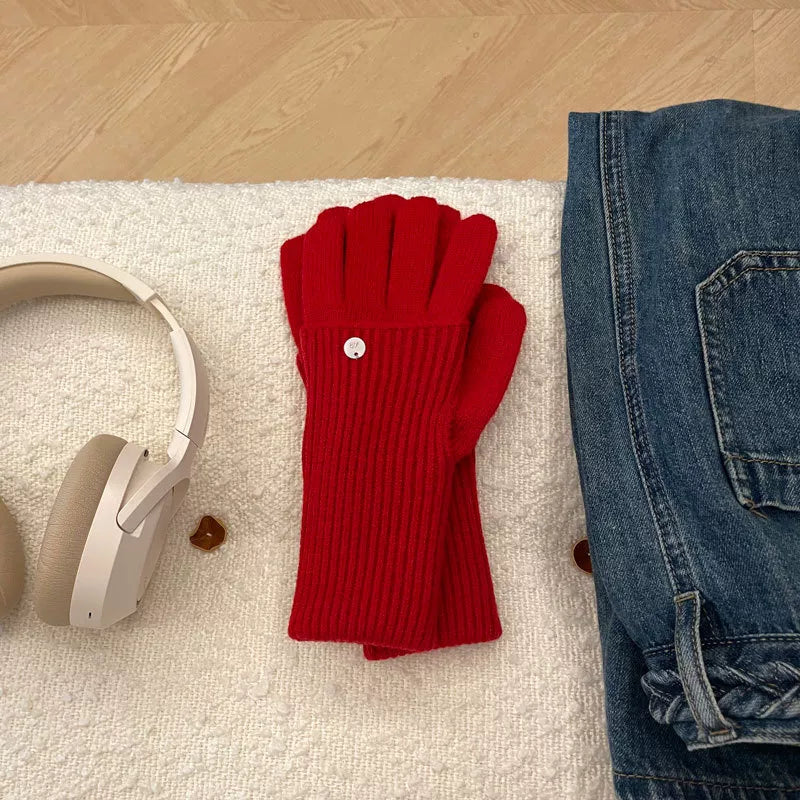 Ribbed Knit Touchscreen Gloves