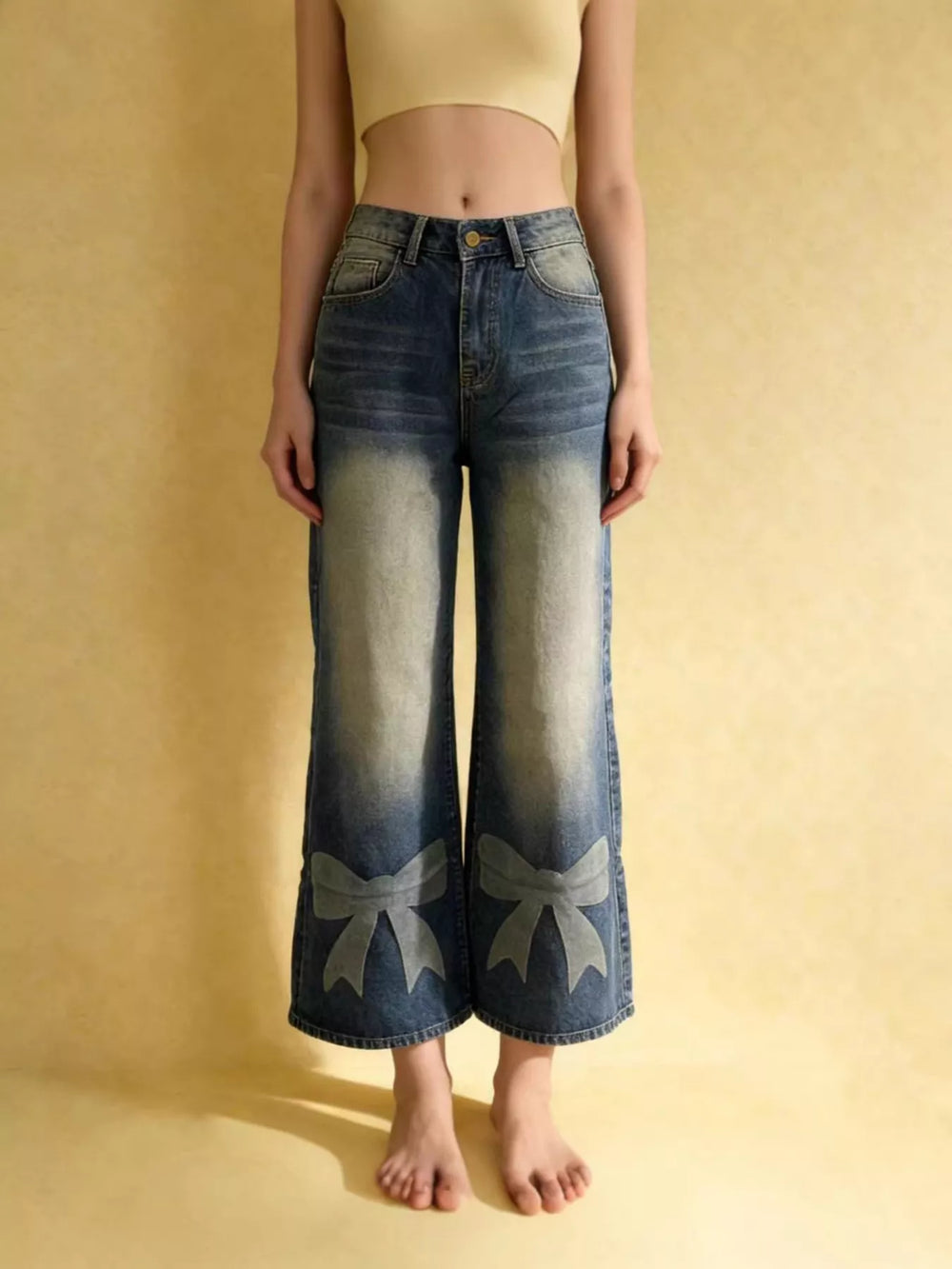 Bow Wide Leg Jeans