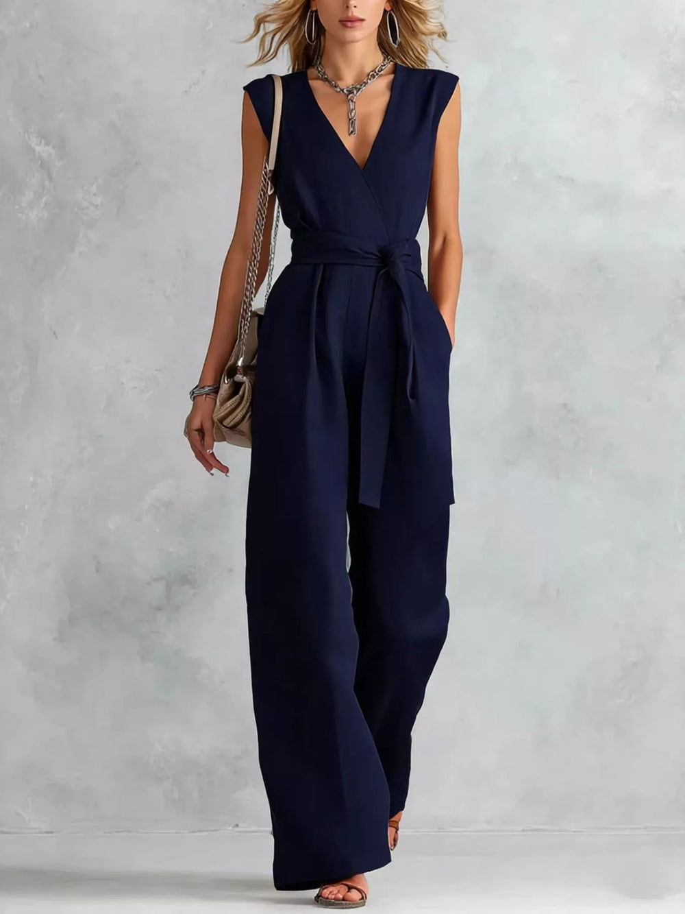 Sleeveless Wide Leg Jumpsuit