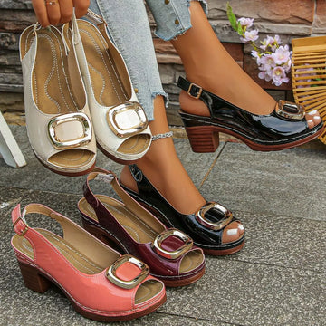 Peep Toe Block Heels Sandals
