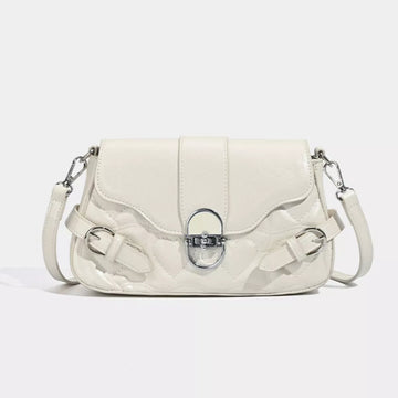 Quilted Flap Buckle Decor Crossbody Bag
