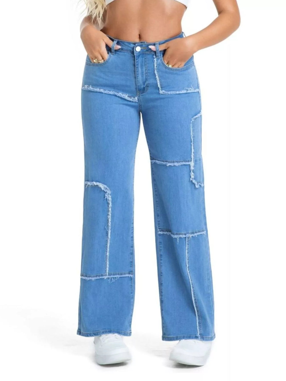 Frayed Edge Straight Leg Jeans
