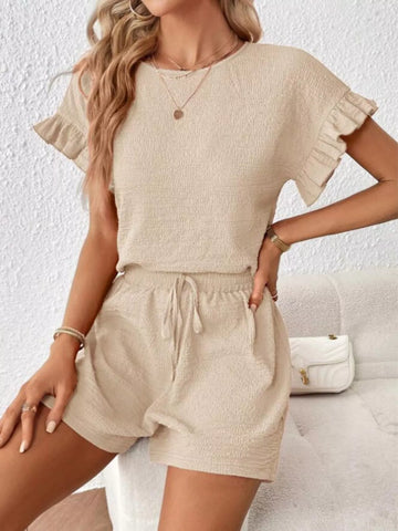 Round Neck Tee and Shorts Set