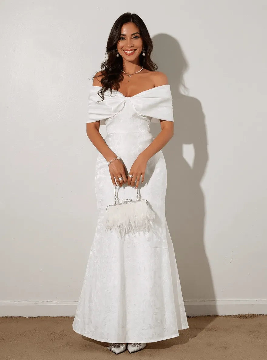 Bow Off Shoulder Maxi Dress