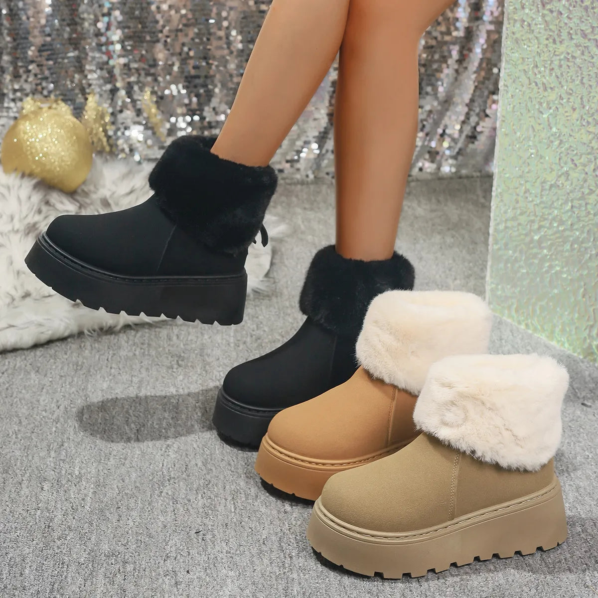 Round Toe Platform Boots selected from Shoe Spotlight for Step Into It: Shoes That Carry the Whole Look