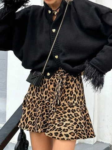 Leopard Print Mini Skirt