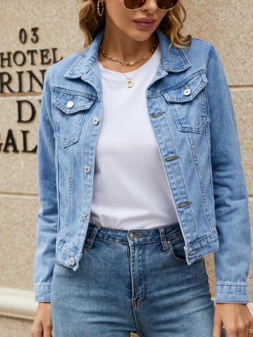 Slim-Fit Button Up Denim Jacket