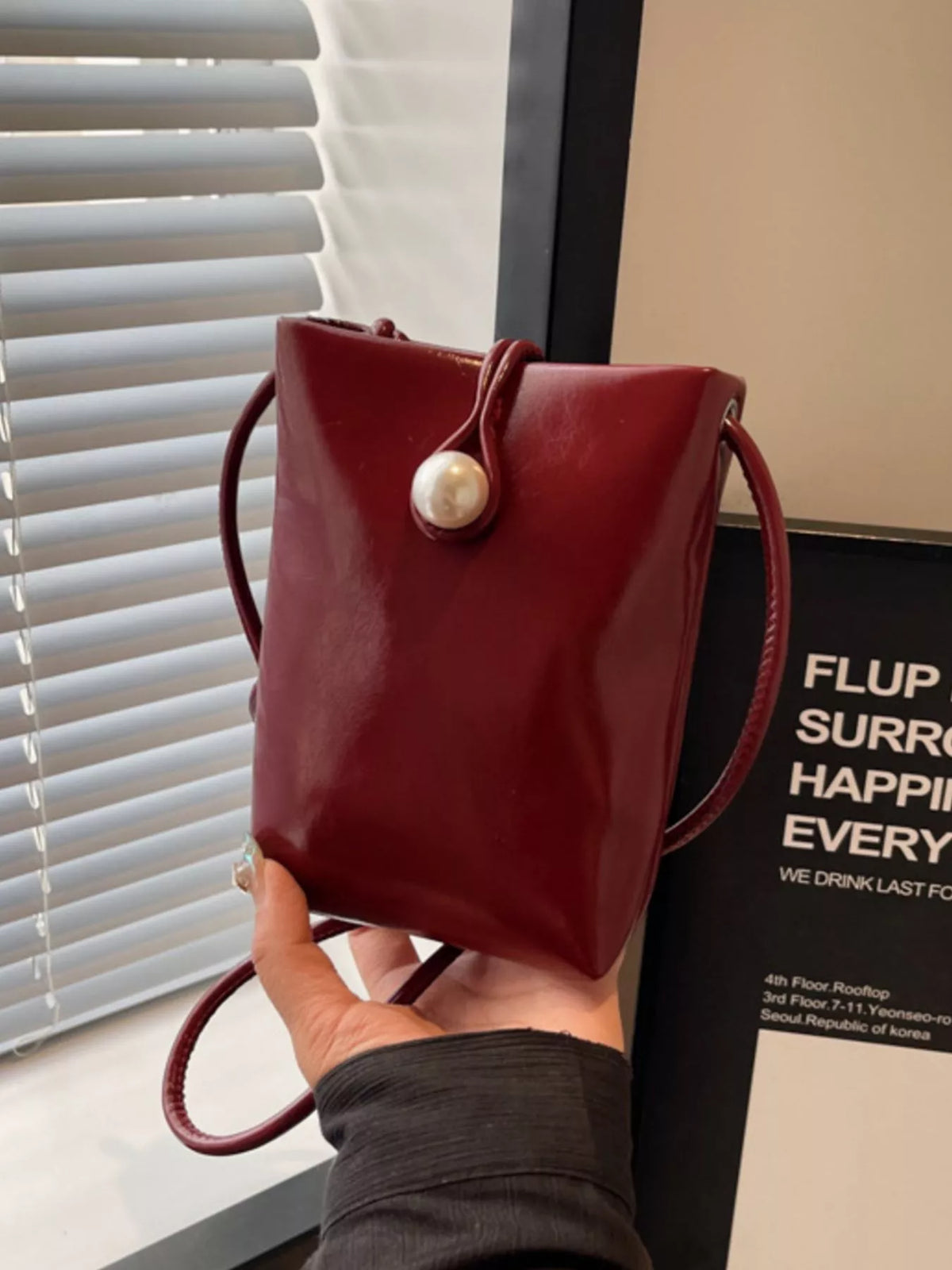 Pearl Decor Crossbody Bag