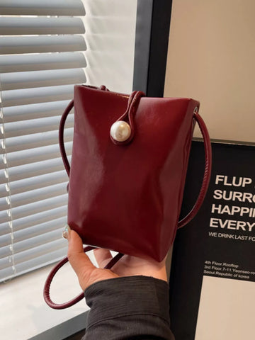 Pearl Decor Crossbody Bag
