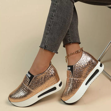 Round Toe Platform Slip Ons