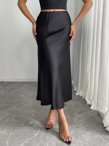 Satin Midi Skirt