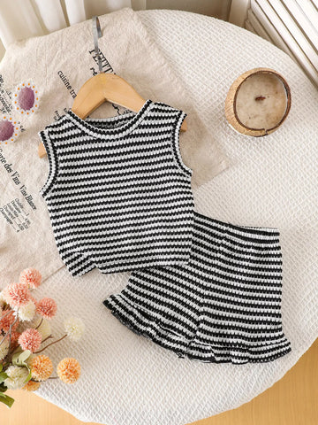 Children's Striped Tank and Shorts Set