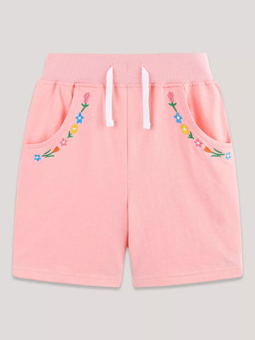 Children's Floral Embroidered Shorts