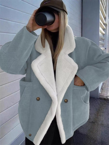 Plush Lined Dropped Shoulder Outerwear