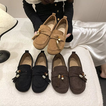 Tassel Round Toe Slip Ons