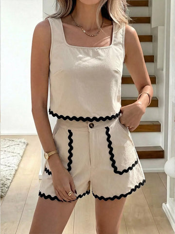Scalloped Tank & Shorts Set