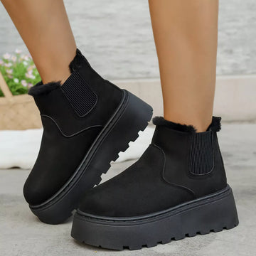 Fur Lining Platform Boots