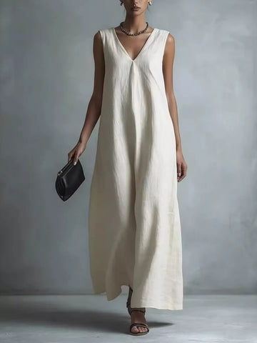 Full Size V-Neck Sleeveless Maxi Dress Plus Size