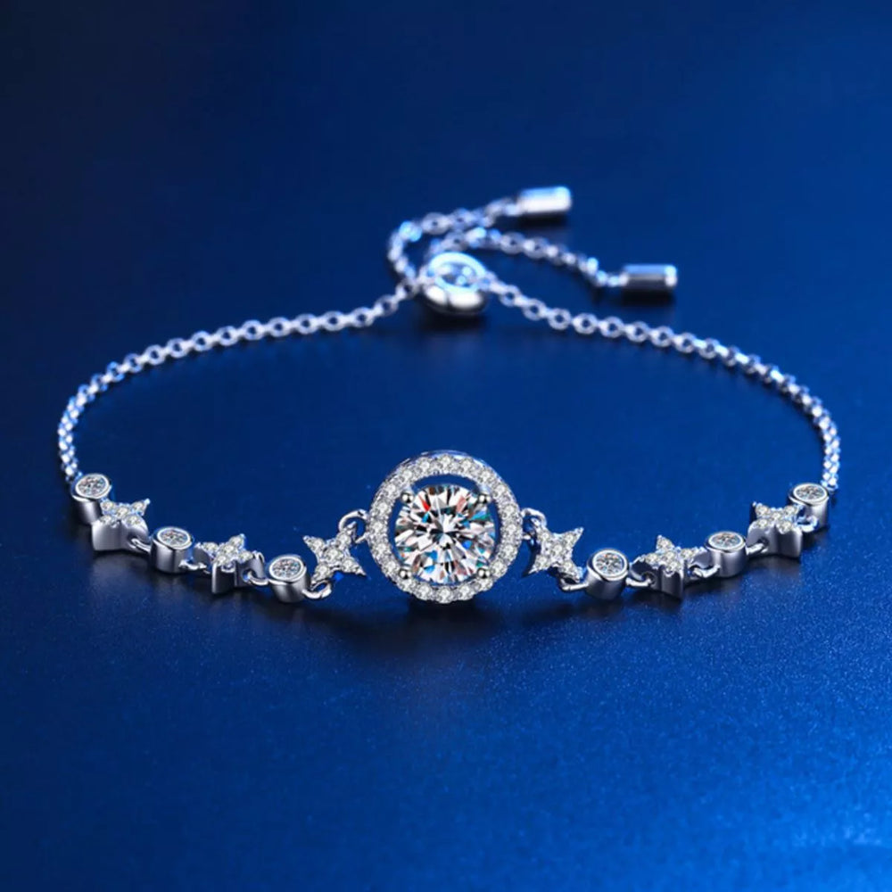 1 Carat Moissanite Sterling Silver Bracelet