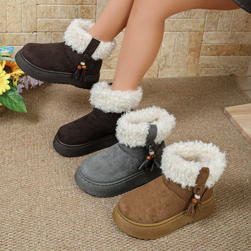 Round Toe Faux Fur Lined Boots
