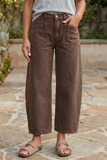 Patch Pocket Barrel Jeans