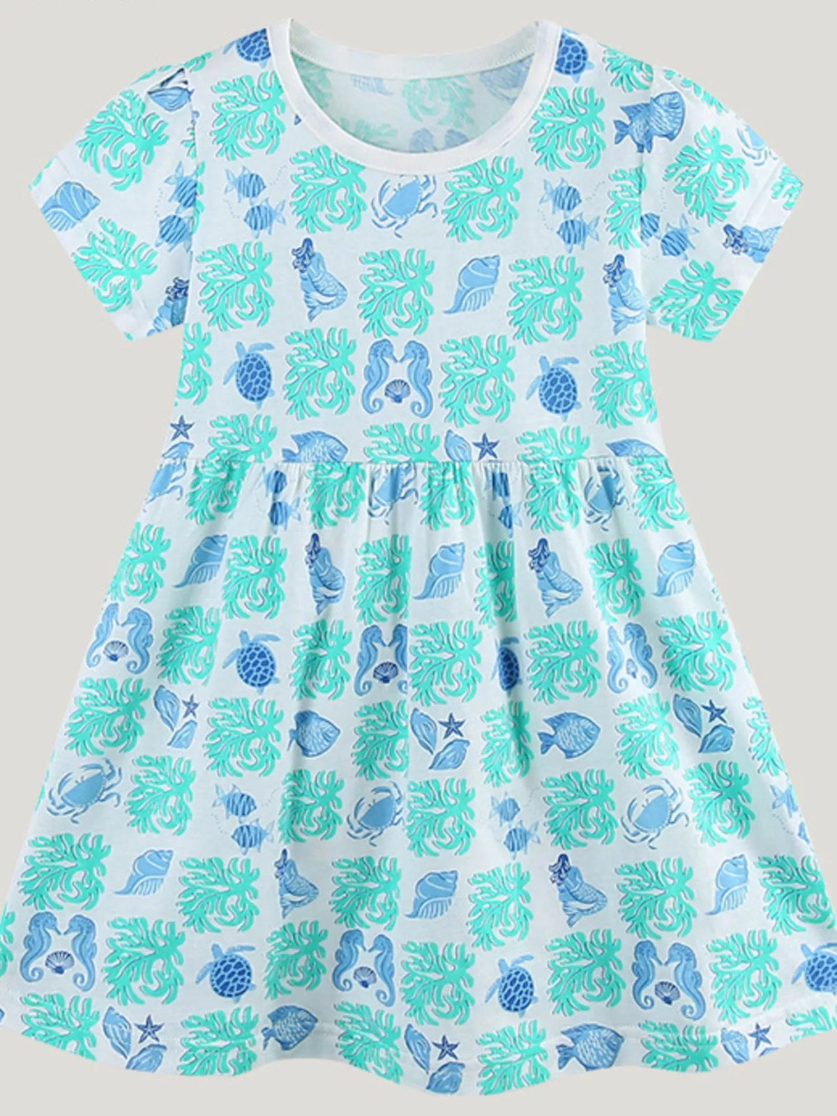 Children's Ocean Print Casual Summer Dress