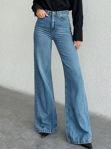 High-Waisted Bootcut Jeans