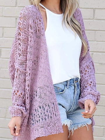 Openwork Open Front Lightweight Cardigan