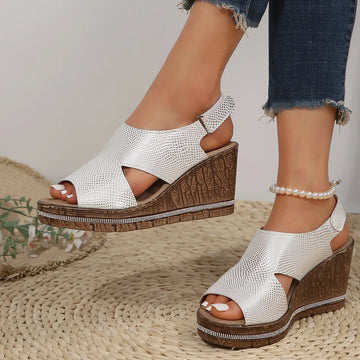 Peep Toe Wedge Sandals